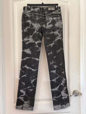 Virgin Only VO Jeans Women's Acid Wash Studded Denim Pants, Size 9